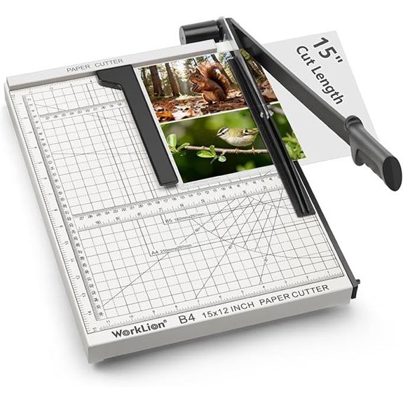 Worklion 15-inch Guillotine Paper Cutter with Safety Lock
