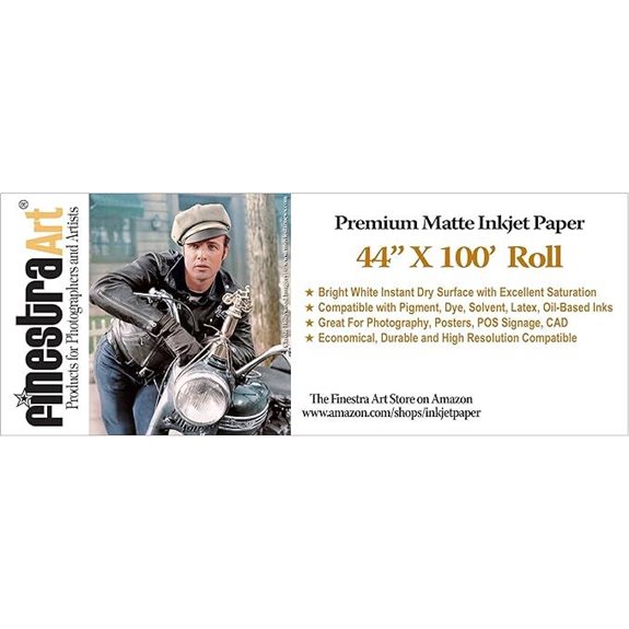 44 X 100' Premium Arctic Matte Inkjet Photo Paper - Roll 3 INCH CORE