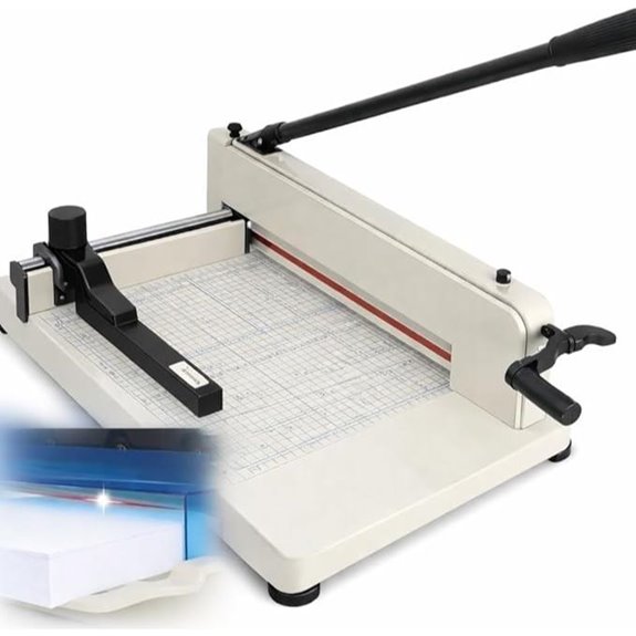 Heavy-Duty Guillotine Paper Cutter with Safety Cover