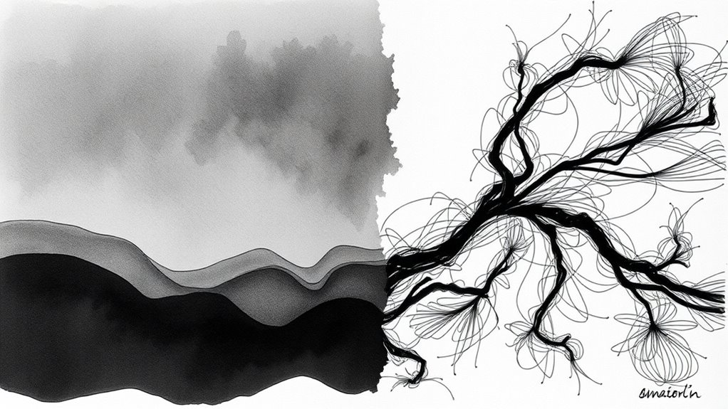 ink control and expressive contrast