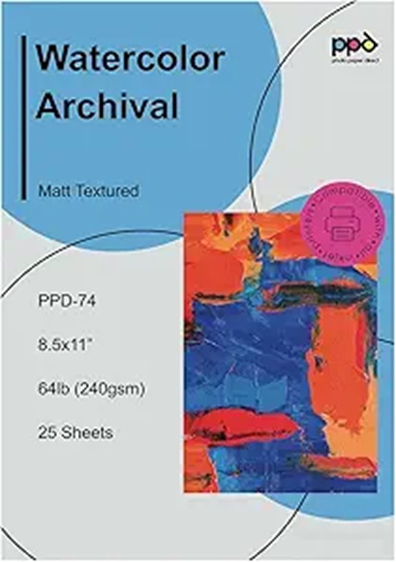 PPD Watercolor Printer & Fine Art Paper (25 Sheets)