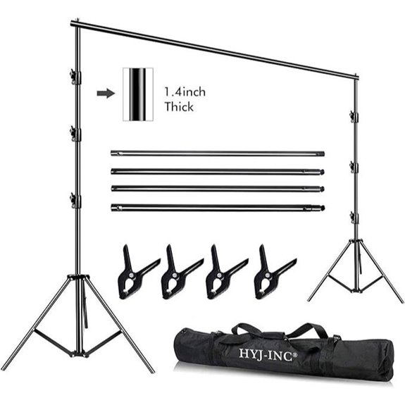10ft Photo Video Backdrop Stand Kit with Clamps