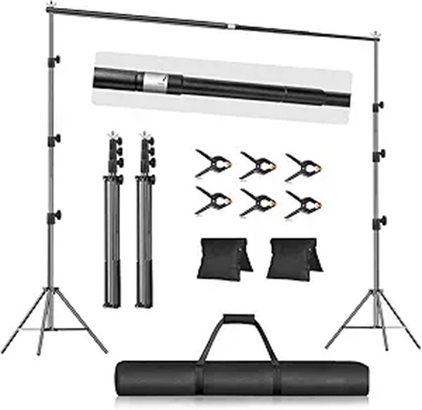 EMART 10x10ft Backdrop Stand Kit with Clamps and Sandbags