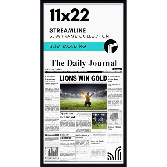 Americanflat 11x22 Newspaper Frame with Plexiglass