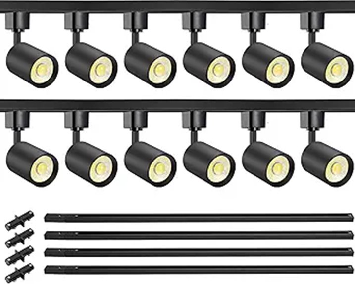VANoopee 12-Light Dimmable LED Track Lighting Kit