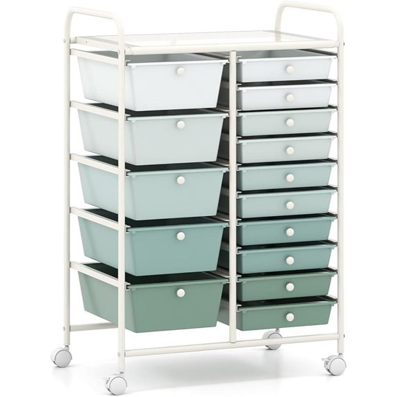 15 drawer rolling storage cart