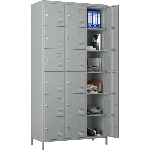 METAN Steel Locker Cabinet with 18 Doors
