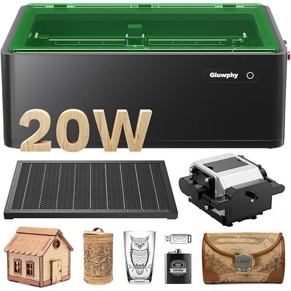 Gluwphy 20W Laser Engraver Machine with Air Assist