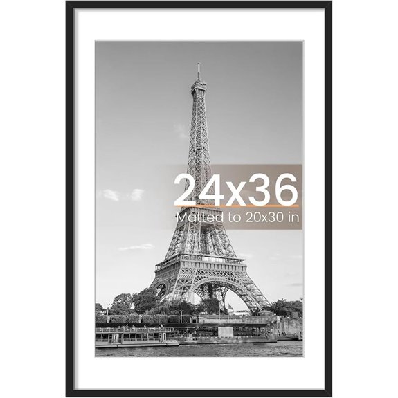 Upsimples 24x36 Poster Frame with Mat Black