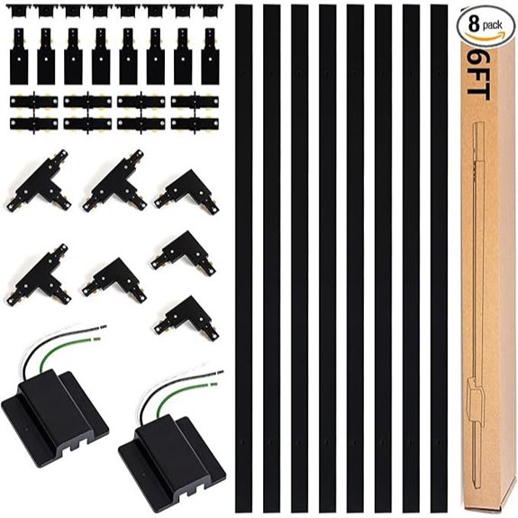 26FT Black H Track Lighting Rails Kit