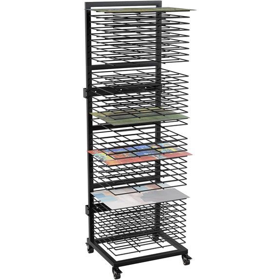 Art Drying Rack with 36 Shelves and Wheels