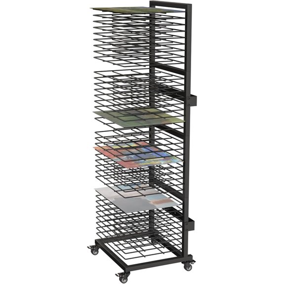 Art Drying Rack with 36 Shelves and Wheels