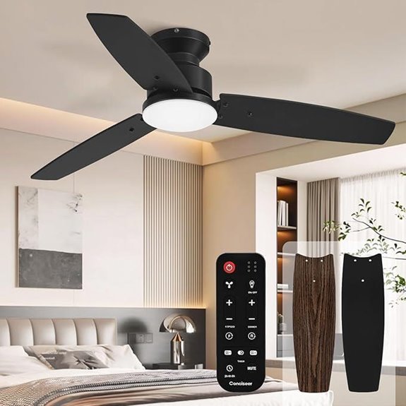 Modern 42-Inch Ceiling Fan with Lights and Remote