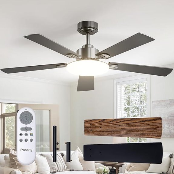 Passky 52-inch Ceiling Fan with Lights and Remote
