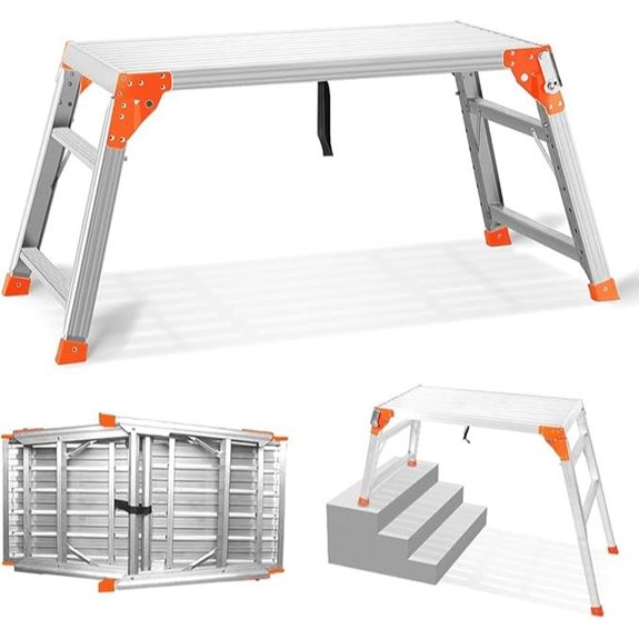 SHANTRA Adjustable 330lb Work Platform & Ladder