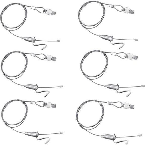 6.56 ft Adjustable Picture Hanging System with Hooks