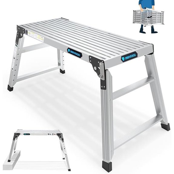Adjustable Aluminum Work Platform with 7-Position Height
