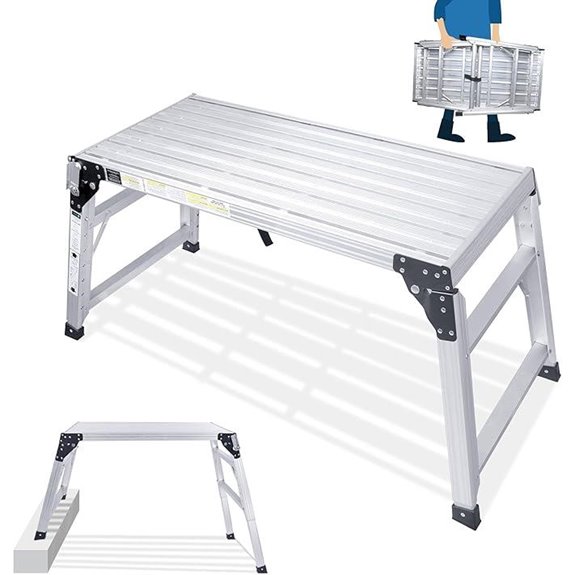 ORIENTOOLS Adjustable Folding Aluminum Work Platform