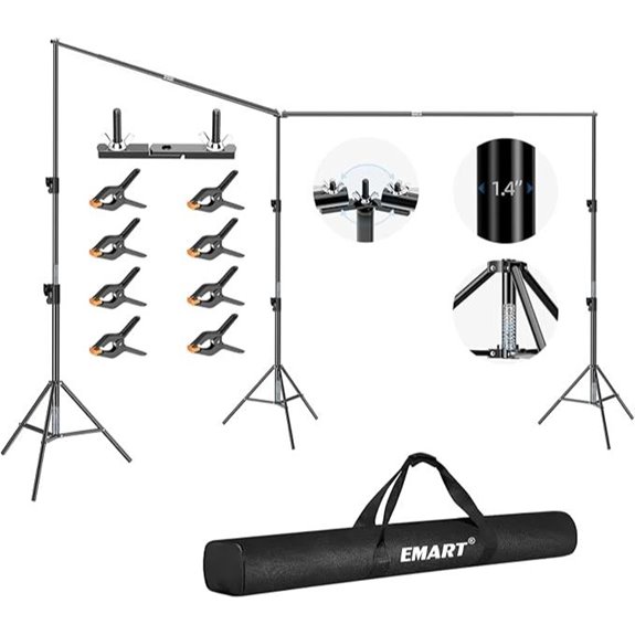 EMART Adjustable Backdrop Stand with Clamps