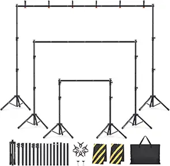 Backdrop Stand Kit with Adjustable 10x7.5ft Backgrounds