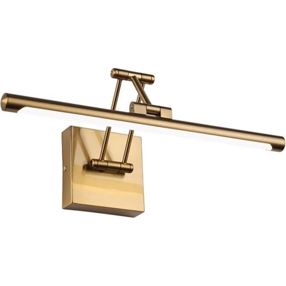 Dimmable Brass LED Picture Light with Adjustable Arm