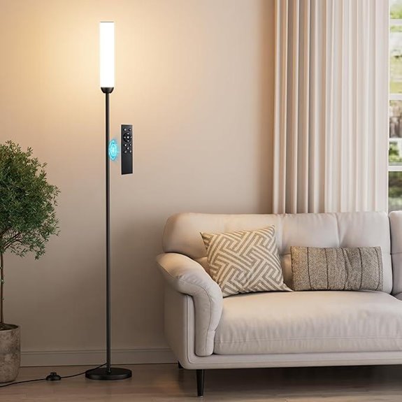 Ambimall LED Floor Lamp with Remote Adjustable Brightness