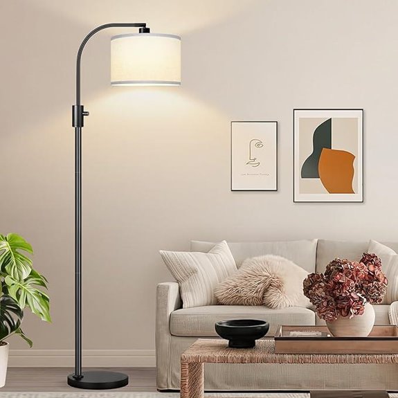 Upgraded Dimmable LED Floor Lamp with White Shade