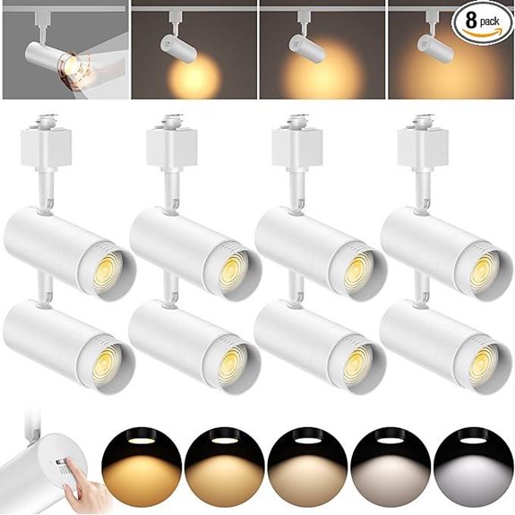 Zoomable Dimmable LED Track Light Heads (8 Pack)