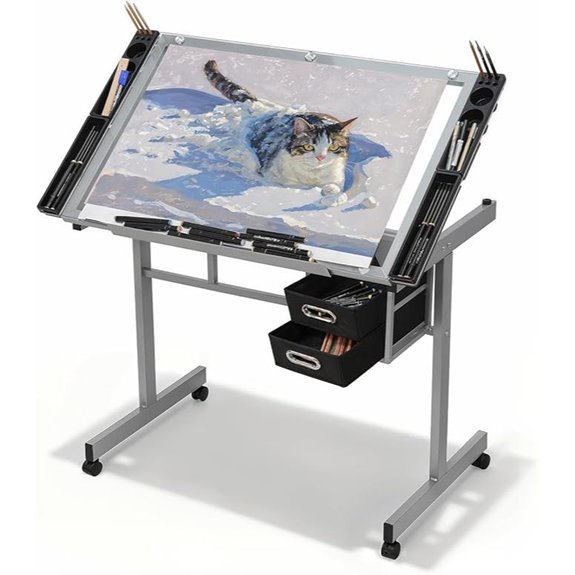 Magshion Adjustable Drafting Table with Storage Drawers