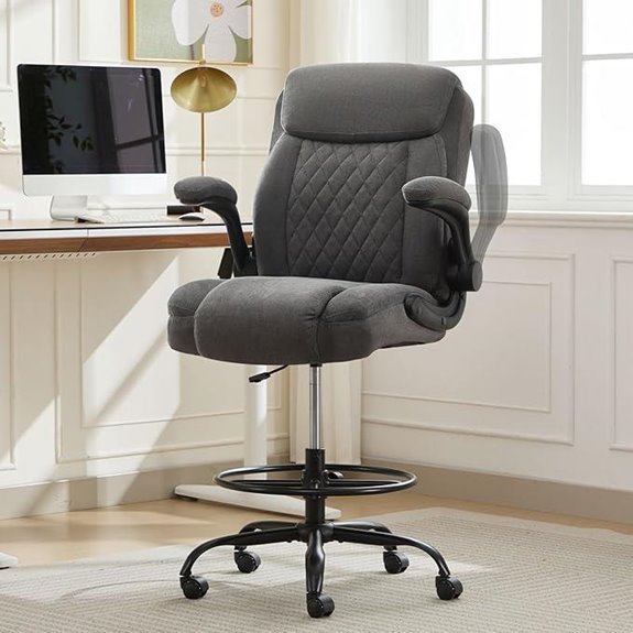 Drafting Chair with Adjustable Height and Lumbar Support