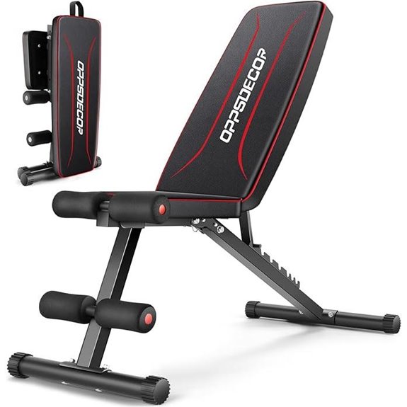 OPPSDECOR Adjustable Foldable Weight Bench for Home Gym