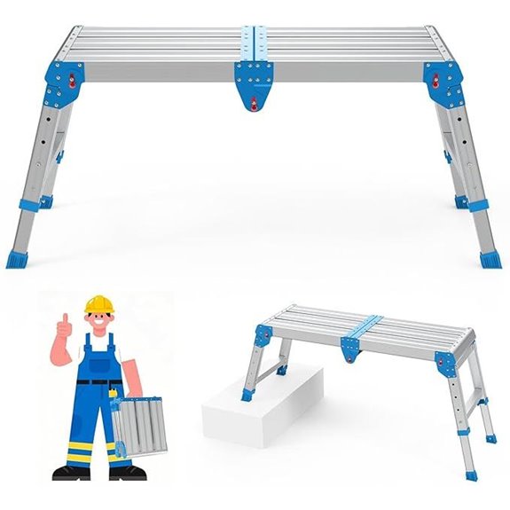 Foldable 500 Lb Work Platform with Adjustable Heights