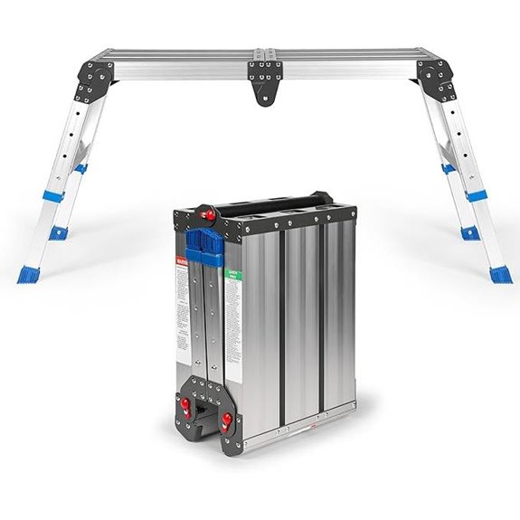 Adjustable Folding Step Stool with Non-Slip Feet