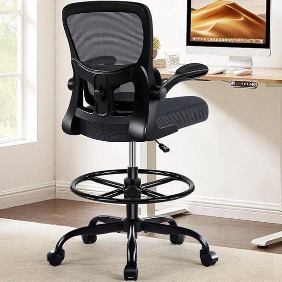 Drafting Office Chair with Adjustable Footrest