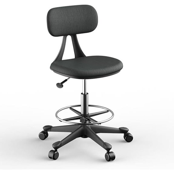 Drafting Stool with Adjustable Height and Back Support