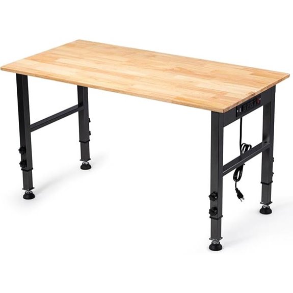 Height Adjustable Workbench with Power Outlet