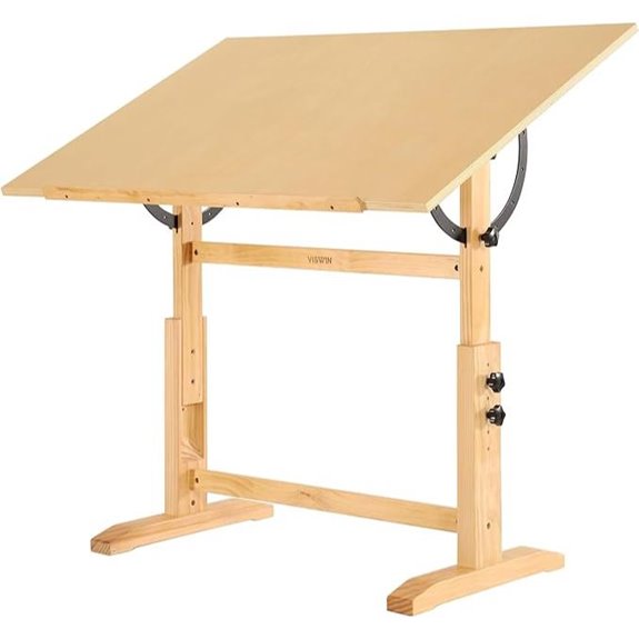 VISWIN Adjustable Large Wood Drafting Table for Artists
