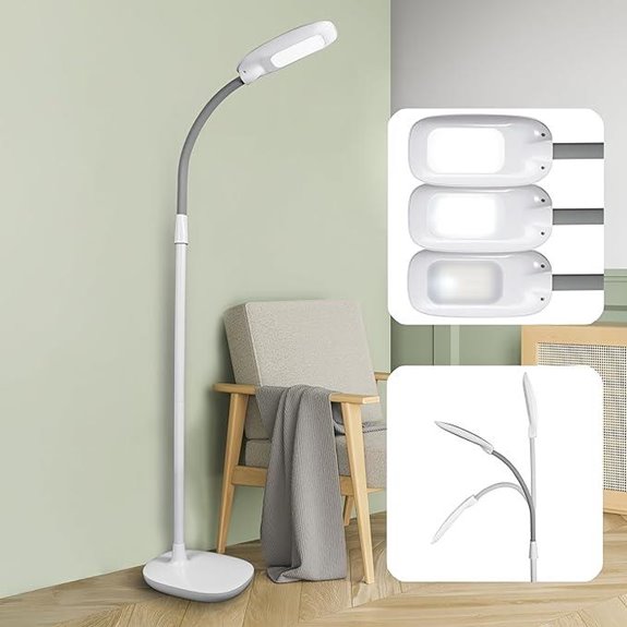 OttLite Adjustable LED Floor Lamp with Touch Controls