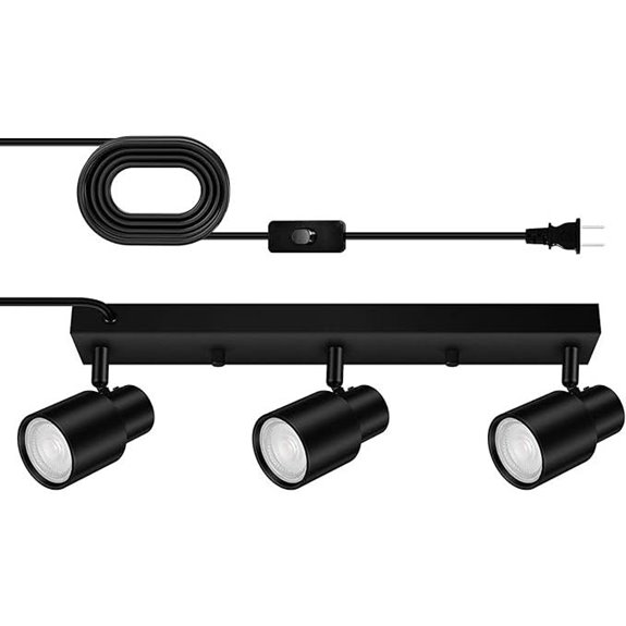 Plug-in LED Track Lighting Fixture with Rotatable Head