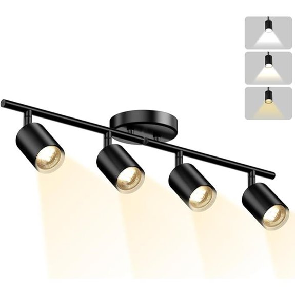 LED 4-Light Track Lighting Kit with Rotatable Heads