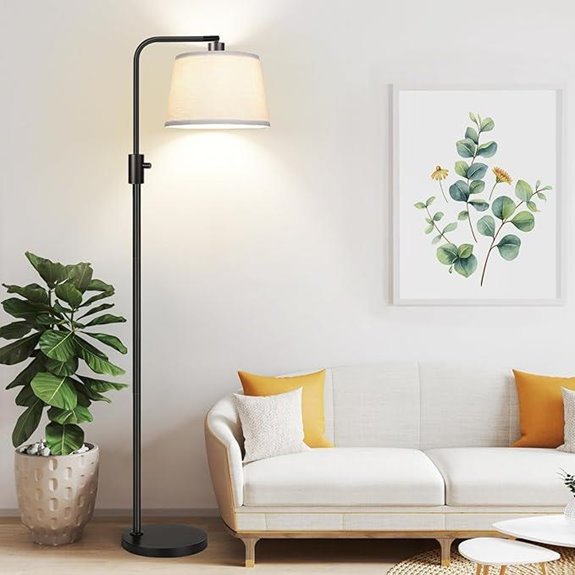 Upgraded Dimmable LED Floor Lamp with Linen Shade