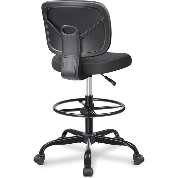 Primy Drafting Desk Chair - Adjustable Mesh Back Black
