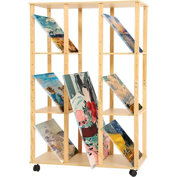 VISWIN Adjustable Multi-Tier Art Storage Rack with Wheels