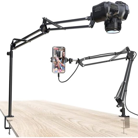 Adjustable Overhead Camera Mount for DSLR and Webcam