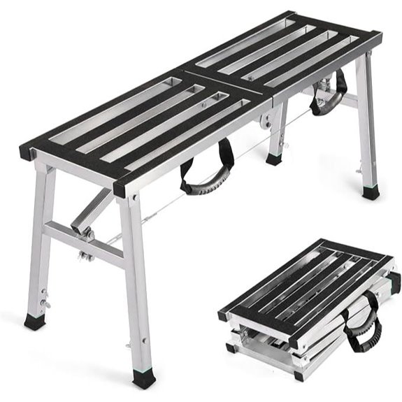 Portable Steel Step Ladder with Adjustable Height