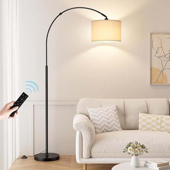 Ambimall Dimmable Arc Floor Lamp with Remote