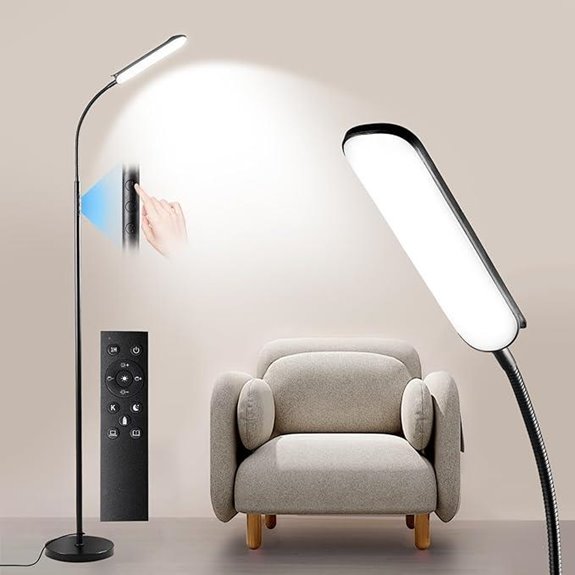 Dimmable LED Floor Lamp with Remote & Touch Control