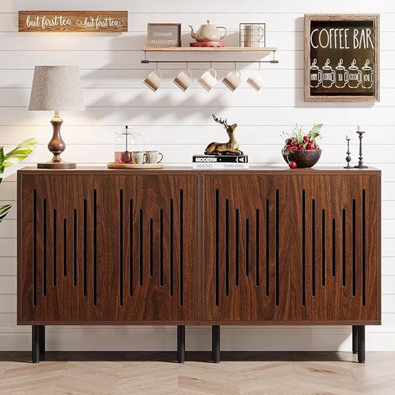 Tribesigns 2-Piece Buffet Sideboard with Adjustable Shelves