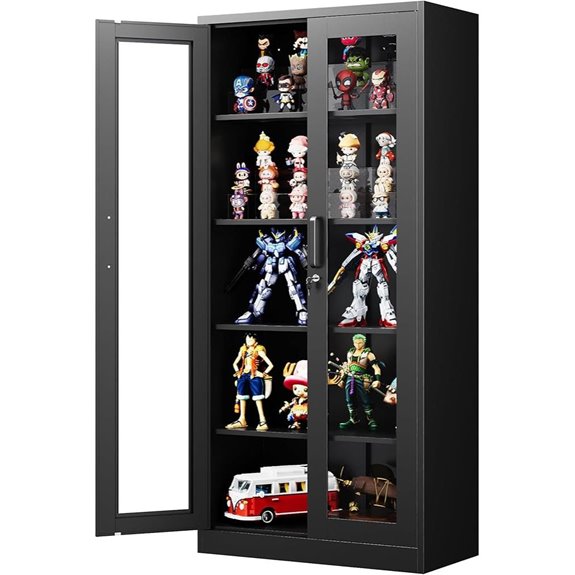 Glass Display Cabinet with Adjustable Shelves