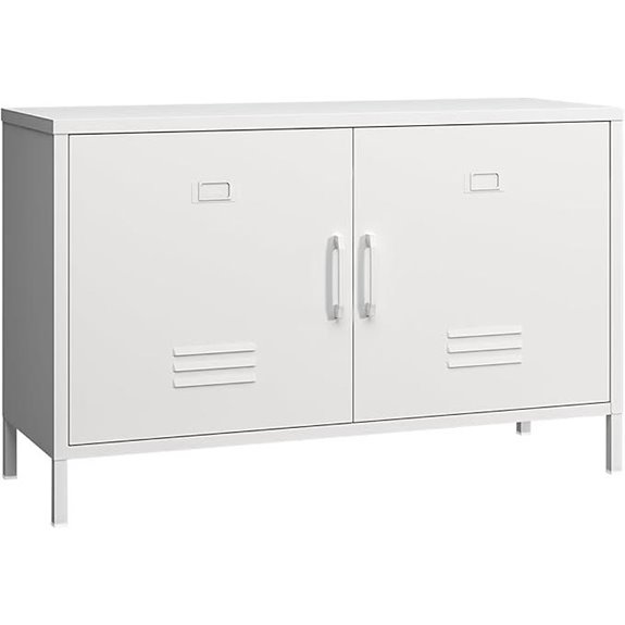 2-Door Metal Storage Cabinet with Adjustable Shelves